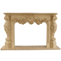 New Design Indoor Stone Fireplace Mantel Surround Marble